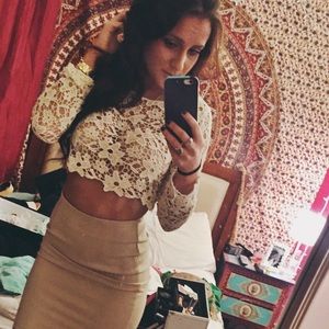Crotchet Nude Crop Top